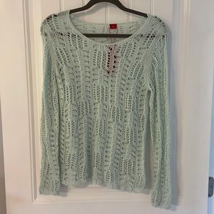 NWT Venus Mint Aqua open stitch sweater
